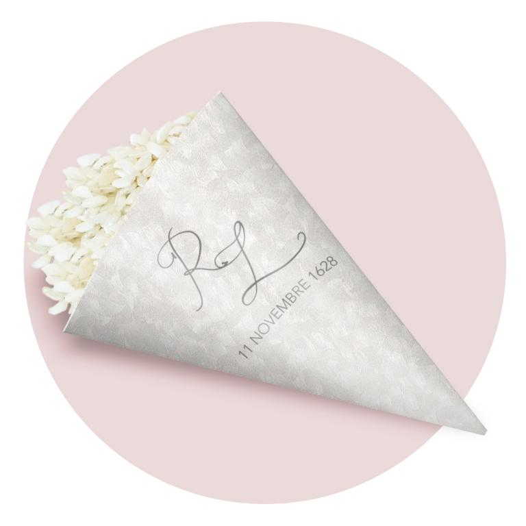 Immagine prodotto: Kit da 25 coni  PORTA RISO personalizzati con stampa in CARTONCINO CONSTELLATION JADE